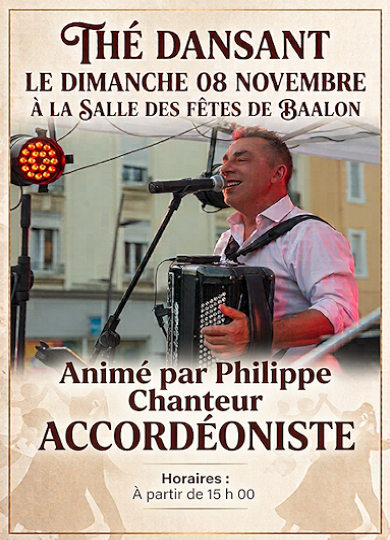 Thé dansant à Baâlon le 08 novembre